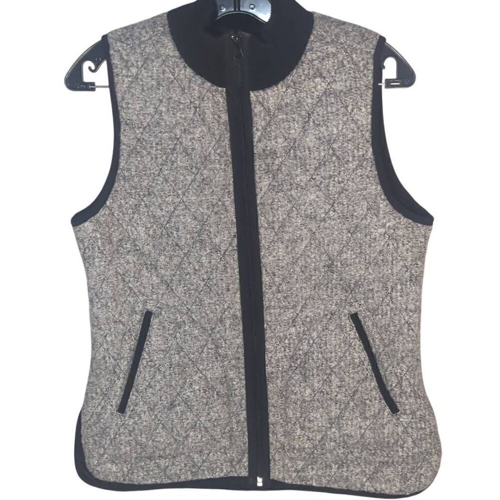 Adrienne Vittadini Sports Grey Black Vest Women's Small S